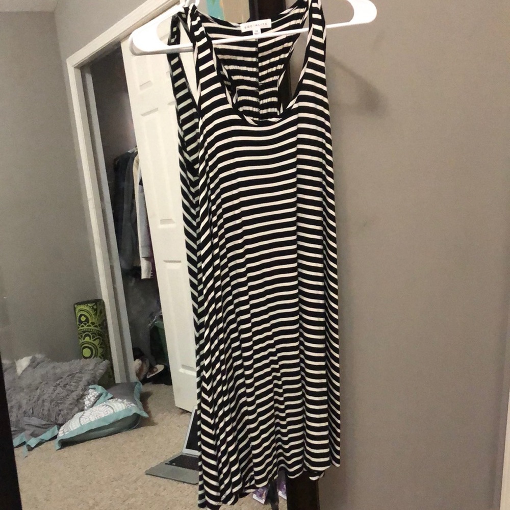 Black and white stripped dress